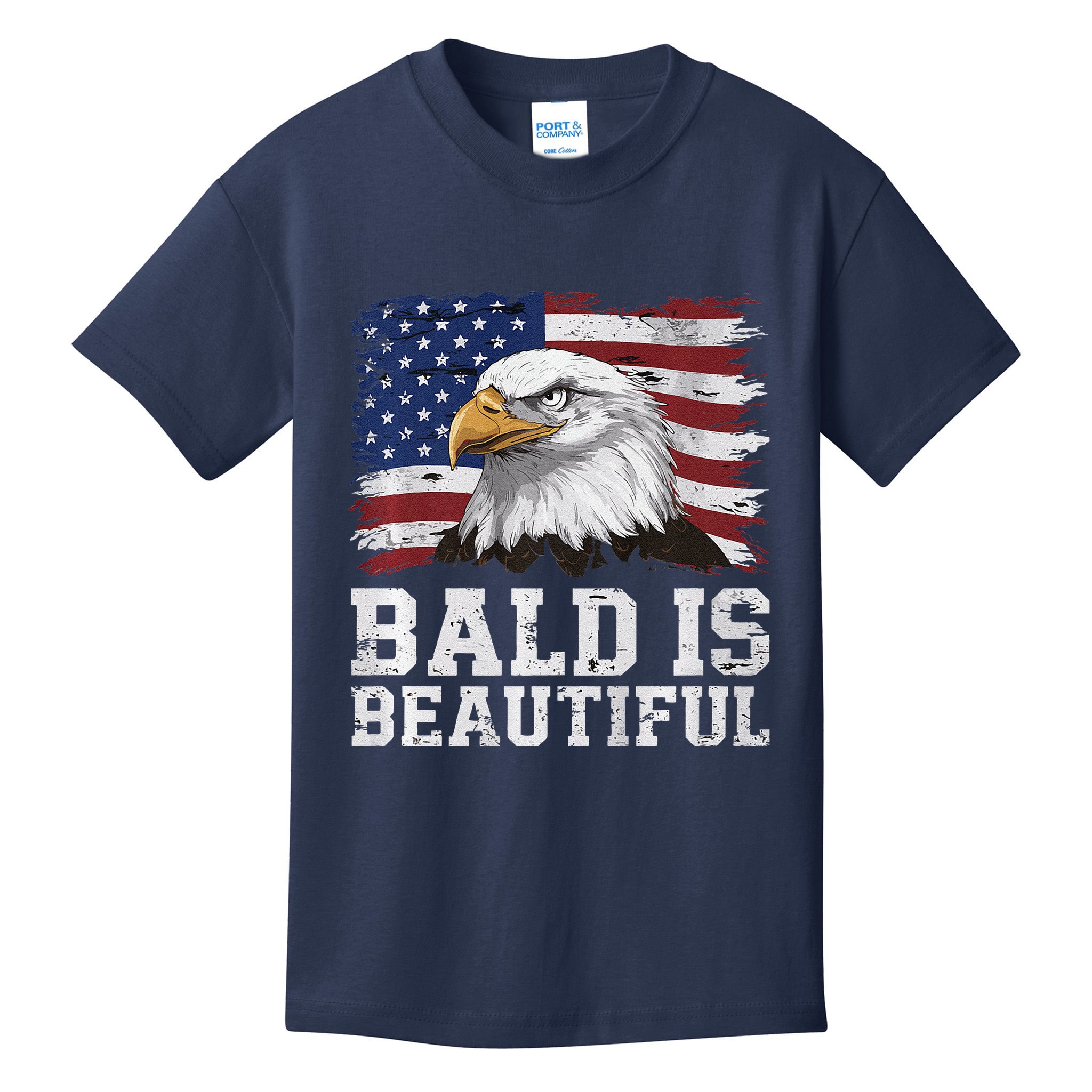 Bald Is Beautiful 4th Of July Independence Day Bald Eagle Premium Kids T-Shirt