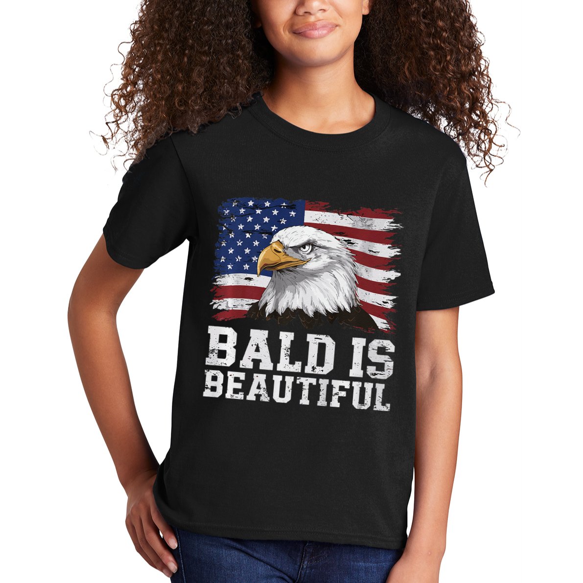 Bald Is Beautiful 4th Of July Independence Day Bald Eagle Premium Kids T-Shirt