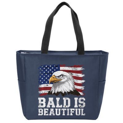Bald Is Beautiful 4th Of July Independence Day Bald Eagle Premium Zip Tote Bag