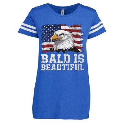 Bald Is Beautiful 4th Of July Independence Day Bald Eagle Premium Enza Ladies Jersey Football T-Shirt