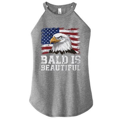 Bald Is Beautiful 4th Of July Independence Day Bald Eagle Premium Women's Perfect Tri Rocker Tank