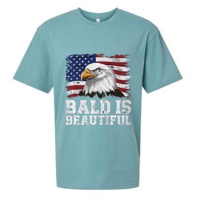 Bald Is Beautiful 4th Of July Independence Day Bald Eagle Premium Sueded Cloud Jersey T-Shirt