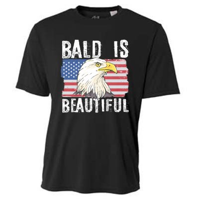 Bald Is Beautiful 4th Of July Independence Day Bald Eagle Cooling Performance Crew T-Shirt