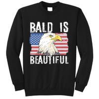 Bald Is Beautiful 4th Of July Independence Day Bald Eagle Sweatshirt