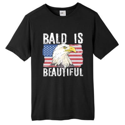 Bald Is Beautiful 4th Of July Independence Day Bald Eagle Tall Fusion ChromaSoft Performance T-Shirt