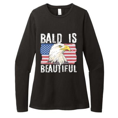 Bald Is Beautiful 4th Of July Independence Day Bald Eagle Womens CVC Long Sleeve Shirt