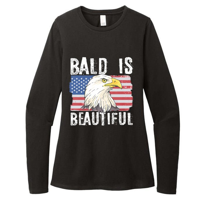 Bald Is Beautiful 4th Of July Independence Day Bald Eagle Womens CVC Long Sleeve Shirt