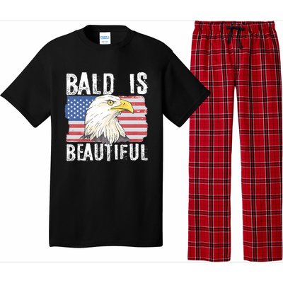 Bald Is Beautiful 4th Of July Independence Day Bald Eagle Pajama Set