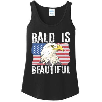 Bald Is Beautiful 4th Of July Independence Day Bald Eagle Ladies Essential Tank