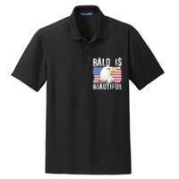 Bald Is Beautiful 4th Of July Independence Day Bald Eagle Dry Zone Grid Polo