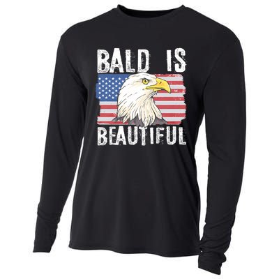 Bald Is Beautiful 4th Of July Independence Day Bald Eagle Cooling Performance Long Sleeve Crew