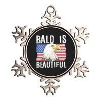 Bald Is Beautiful 4th Of July Independence Day Bald Eagle Metallic Star Ornament