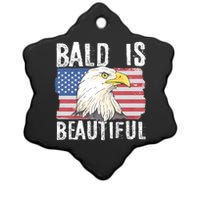 Bald Is Beautiful 4th Of July Independence Day Bald Eagle Ceramic Star Ornament