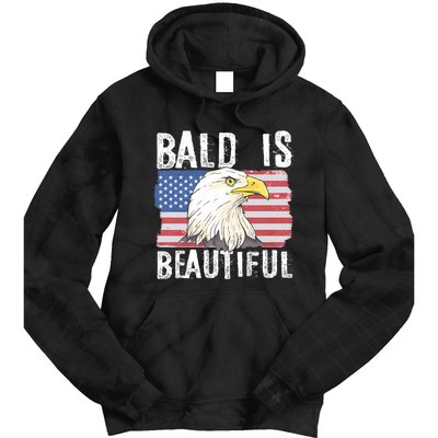 Bald Is Beautiful 4th Of July Independence Day Bald Eagle Tie Dye Hoodie