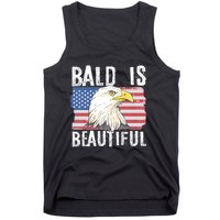 Bald Is Beautiful 4th Of July Independence Day Bald Eagle Tank Top