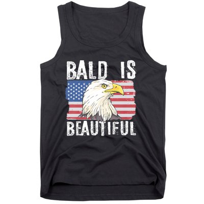 Bald Is Beautiful 4th Of July Independence Day Bald Eagle Tank Top