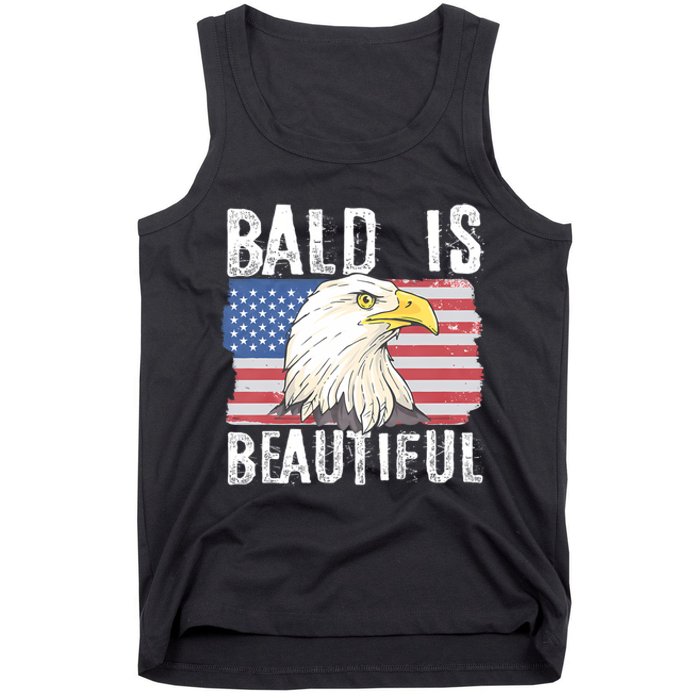 Bald Is Beautiful 4th Of July Independence Day Bald Eagle Tank Top