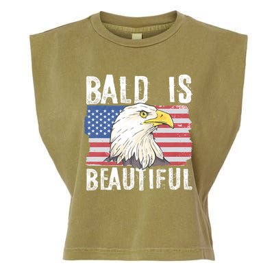 Bald Is Beautiful 4th Of July Independence Day Bald Eagle Garment-Dyed Women's Muscle Tee