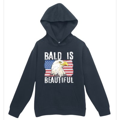 Bald Is Beautiful 4th Of July Independence Day Bald Eagle Urban Pullover Hoodie