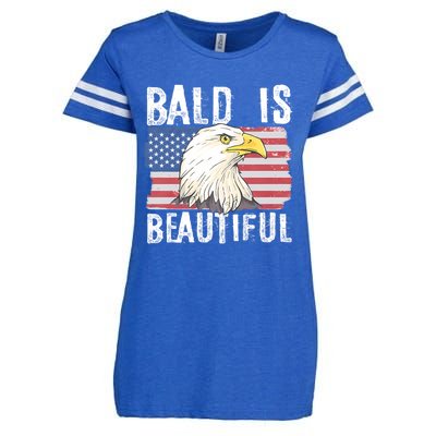 Bald Is Beautiful 4th Of July Independence Day Bald Eagle Enza Ladies Jersey Football T-Shirt