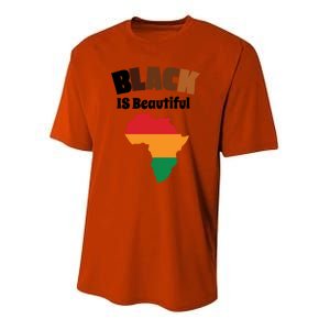 Black Is Beautiful Black History Juneteenth African American Gift Youth Performance Sprint T-Shirt