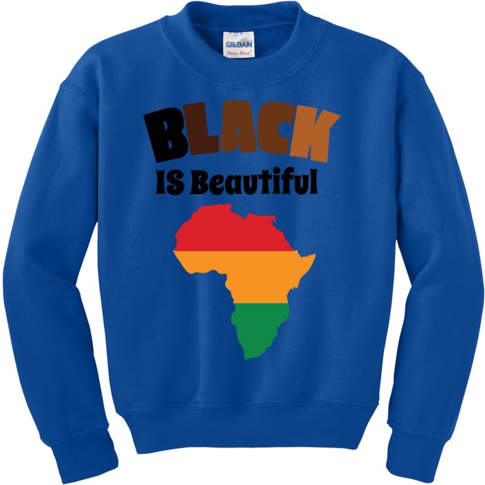 Black Is Beautiful Black History Juneteenth African American Gift Kids Sweatshirt