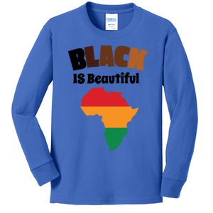 Black Is Beautiful Black History Juneteenth African American Gift Kids Long Sleeve Shirt