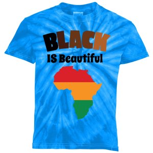 Black Is Beautiful Black History Juneteenth African American Gift Kids Tie-Dye T-Shirt