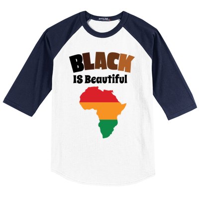 Black Is Beautiful Black History Juneteenth African American Gift Baseball Sleeve Shirt