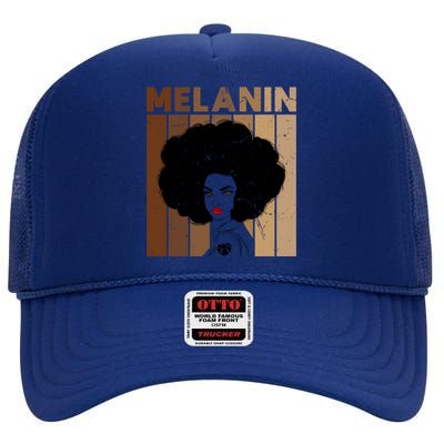 Black Is Beautiful Great Gift Afro Roots Great Gift Melanin Meaningful Gift High Crown Mesh Back Trucker Hat