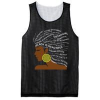 Black Is Beautiful Words In Natural Hair Afro Black Woman Mesh Reversible Basketball Jersey Tank