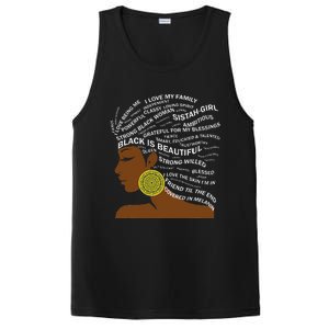 Black Is Beautiful Words In Natural Hair Afro Black Woman PosiCharge Competitor Tank