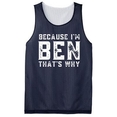 BECAUSE I'M BEN THAT'S WHY Mesh Reversible Basketball Jersey Tank