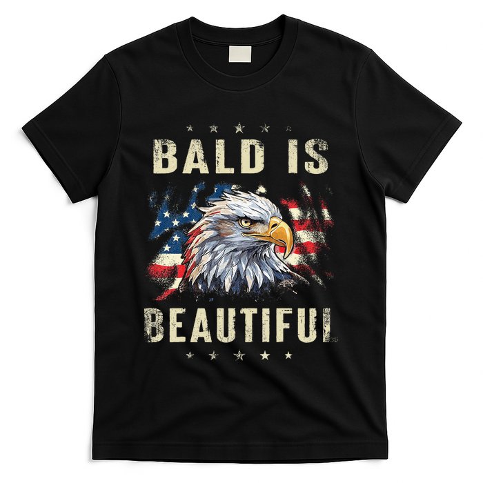 Bald Is Beautiful 4th Of July Independence Day America T-Shirt