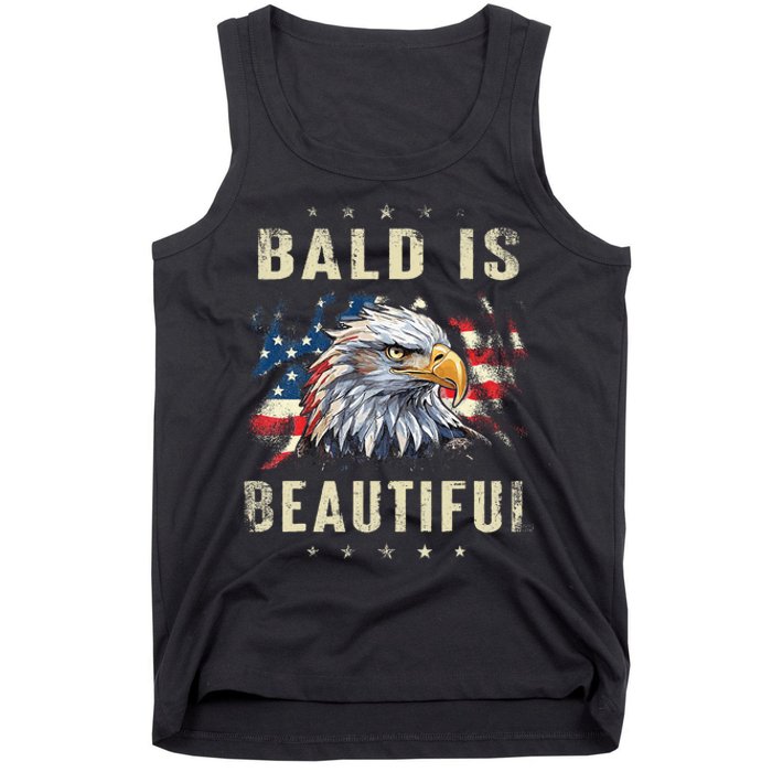 Bald Is Beautiful 4th Of July Independence Day America Tank Top