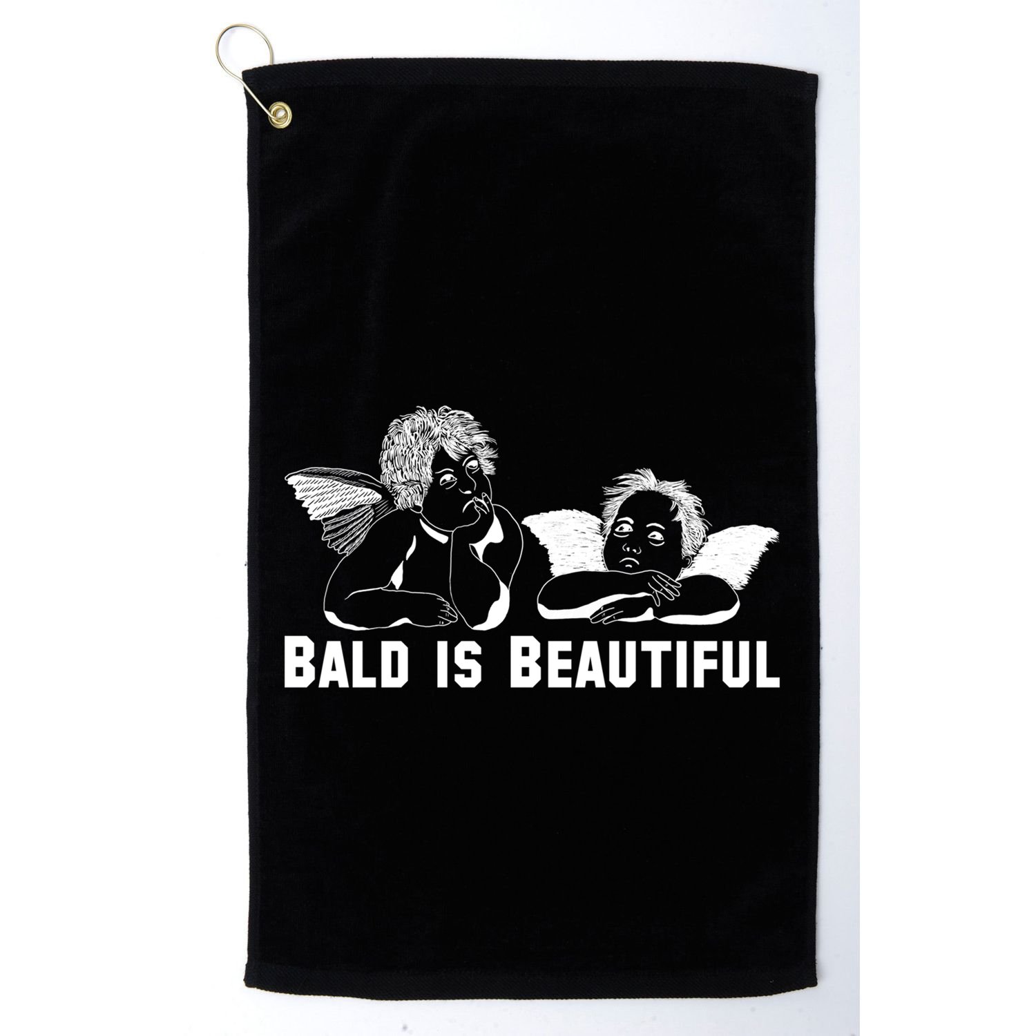 Bald Is Beautiful Angels Black Gift Golf Towel