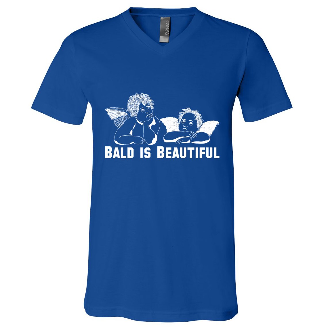 Bald Is Beautiful Angels Black Gift V-Neck T-Shirt