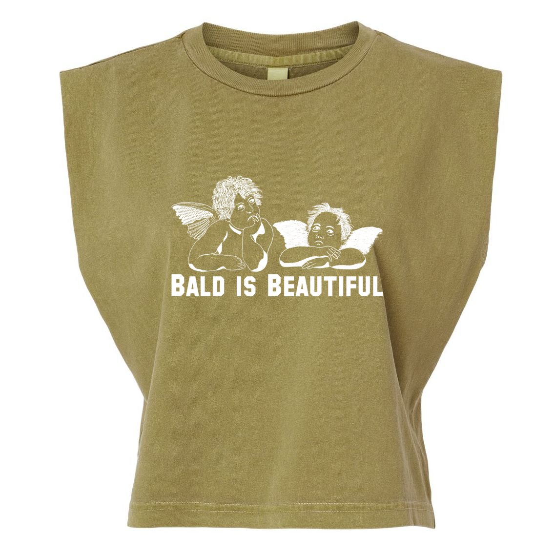 Bald Is Beautiful Angels Black Gift Garment-Dyed Women's Muscle Tee