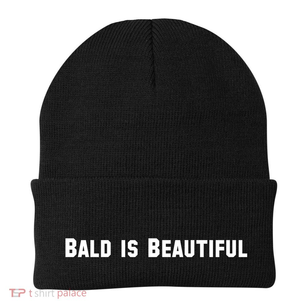 Bald Is Beautiful Black Gift Beanie