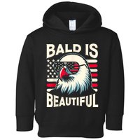 Bald Is Beautiful 4th Of July Usa Patriotic Funny Bald Eagle Toddler Hoodie