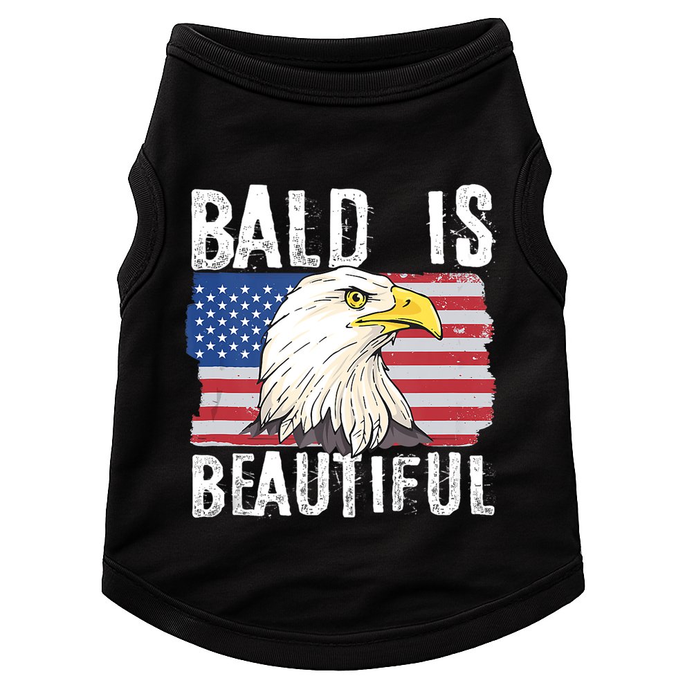 Bald Is Beautiful 4th Of July Independence Day Bald Eagle Doggie Tank
