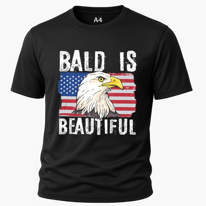 Bald Is Beautiful 4th Of July Independence Day Bald Eagle Cooling Performance Crew T-Shirt