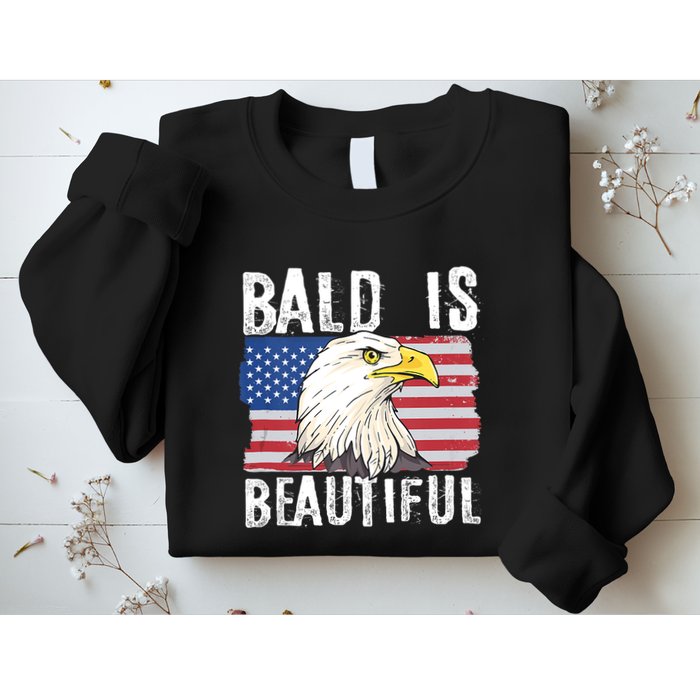 Bald Is Beautiful 4th Of July Independence Day Bald Eagle Sweatshirt
