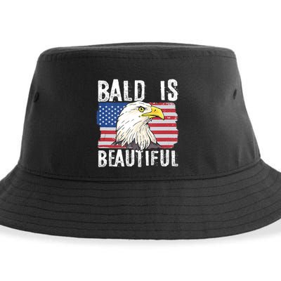 Bald Is Beautiful 4th Of July Independence Day Bald Eagle Sustainable Bucket Hat