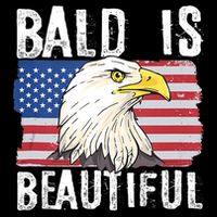Bald Is Beautiful 4th Of July Independence Day Bald Eagle Flat Bill Trucker Hat