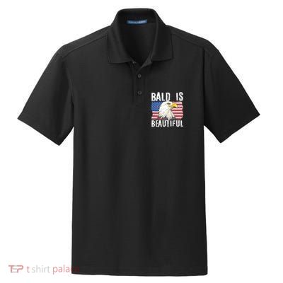 Bald Is Beautiful 4th Of July Independence Day Bald Eagle Dry Zone Grid Polo