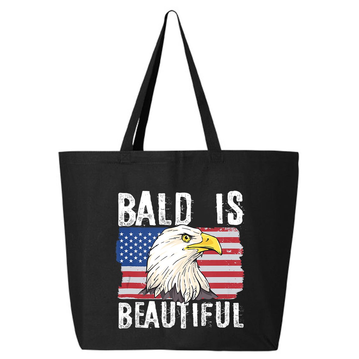 Bald Is Beautiful 4th Of July Independence Day Bald Eagle 25L Jumbo Tote