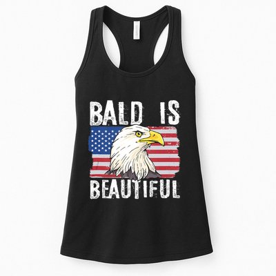Bald Is Beautiful 4th Of July Independence Day Bald Eagle Womens Tank Top