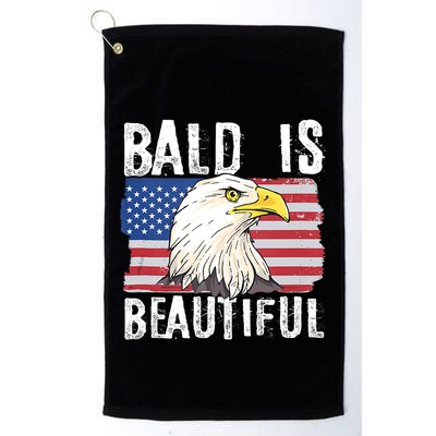 Bald Is Beautiful 4th Of July Independence Day Bald Eagle Golf Towel