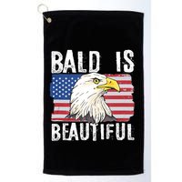 Bald Is Beautiful 4th Of July Independence Day Bald Eagle Golf Towel